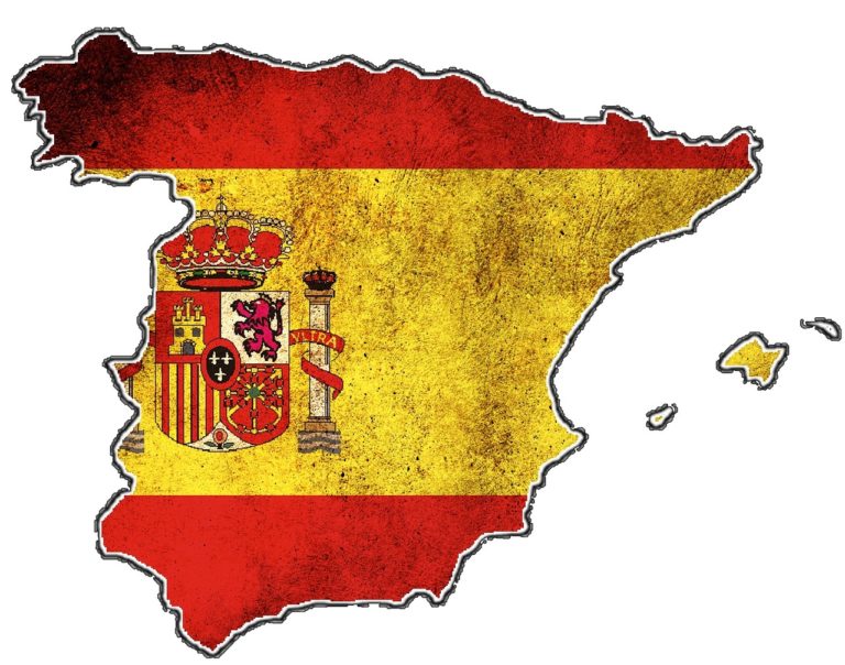 mapa y bandera de España
